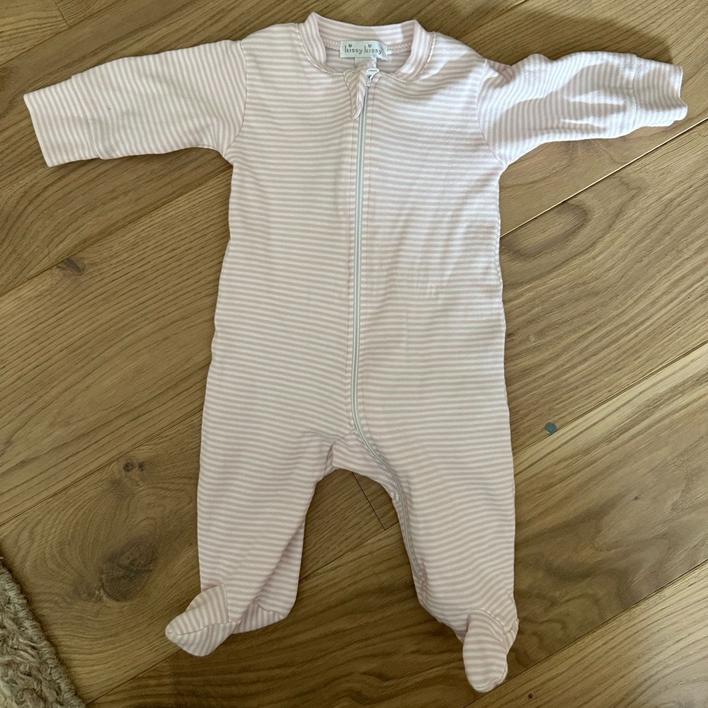 Kissy Kissy Striped Newborn Onesie
